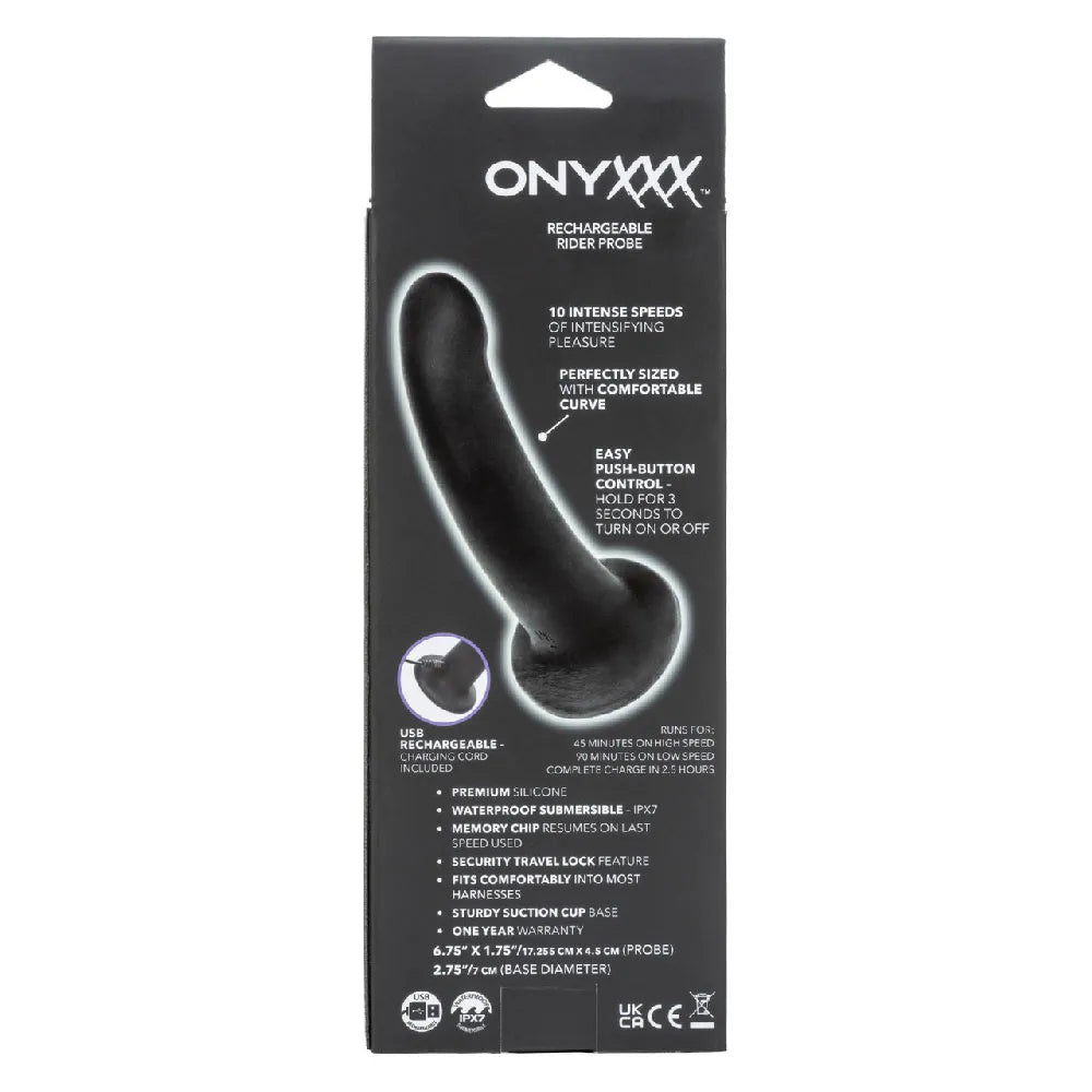 Onyxxx Rechargeable Rider Probe – Rechargeable Curved Probe Black > Anal Range > Anal Probes