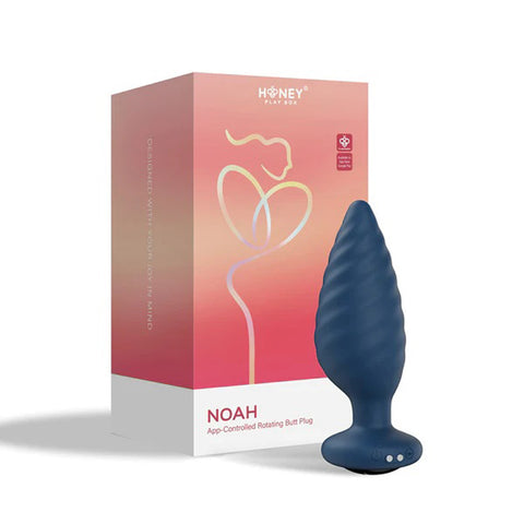 Noah App Controlled Rotating Anal Plug Vibrator in Blue Butt Plugs - Vibrating