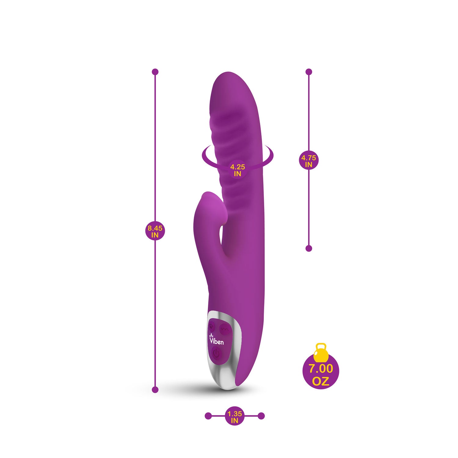 Viben Frenzy Suction Rabbit Vibe in Berry VIBRATORS-RABBIT