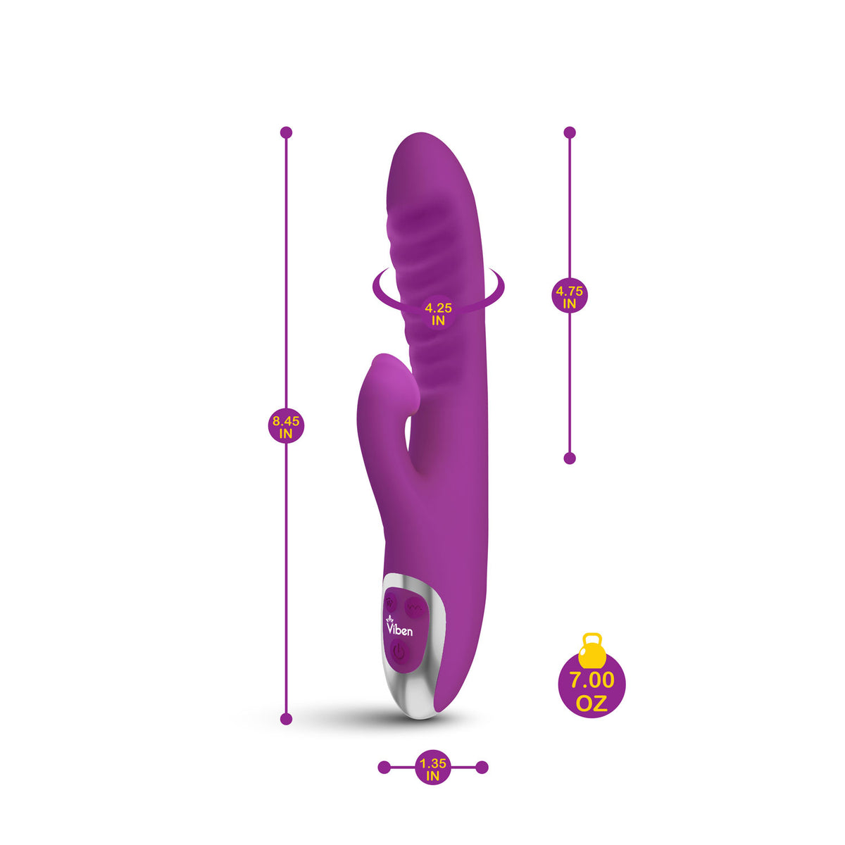 Viben Frenzy Suction Rabbit Vibe in Berry > Vibrators > Ladies > Rabbit