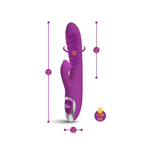 Viben Frenzy Suction Rabbit Vibe in Berry VIBRATORS-RABBIT