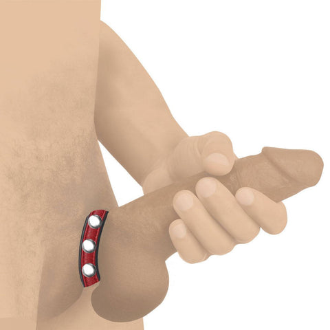 Leather Adjustable Speed Snap Cock Ring for Men Black Mens Leather