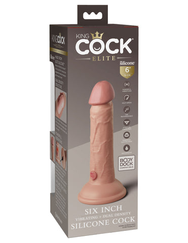 King Cock Elite 6 Inch Vibrating Dual Density Silicone Dildo Dongs Realistic