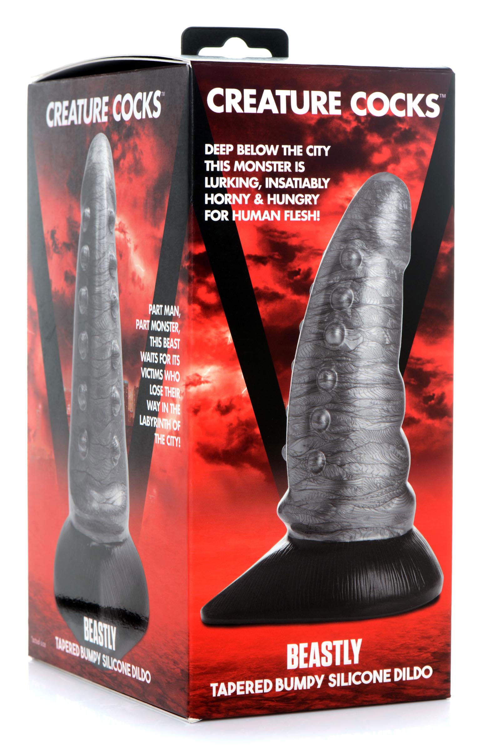 Creature Cocks Beastly Tapered Bumpy Silicone Dildo with Suction Cup Base Fantasy Dongs