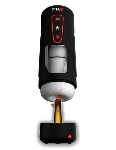 Pdx Elite Milk Me Hotter Thrusting Heating And Vibrating Auto Stroker Black Strokers - Auto