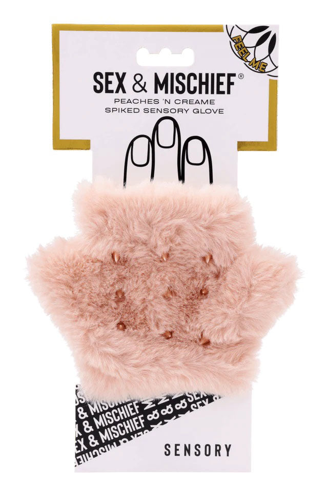 Peaches N Creame Spiked Sensory Glove (Pink) – Textured Glove Peach > Bondage Gear > Sensory Gloves Main image