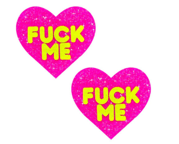 Blacklight Neon Sparkle Pink Glitter Nipple Cover Pasties Pink Pasties