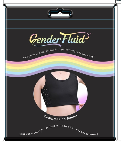 Gender Fluid Chest Compression Binder Black Large Size 32-36 Black Bodyforms