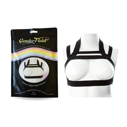 Gender Fluid Majestic Harness Black Size S-L Chest 31-47 Inches Black Womens Harnesses