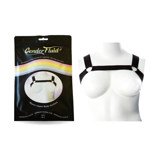 Gender Fluid Mason Harness Black L-XXL Size Chest 40-60 Inches Black Womens Harnesses
