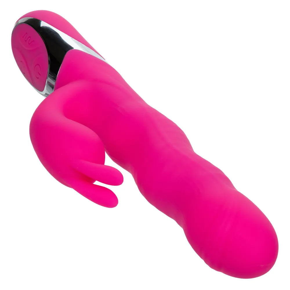 Enchanted Wave Action Bunny Pink 9.75 Inch Dual Motor Silicone Rabbit Vibrator > Vibrators > Ladies > Rabbit