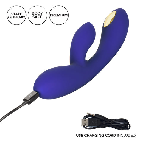 Impulse Intimate E-Stimulator Dual Wand in Purple with 7 Vibration Modes and 5 Electro-Stimulation Levels, USB Rechargeable, Silicone Body-Safe Massager VIBRATORS-RABBIT