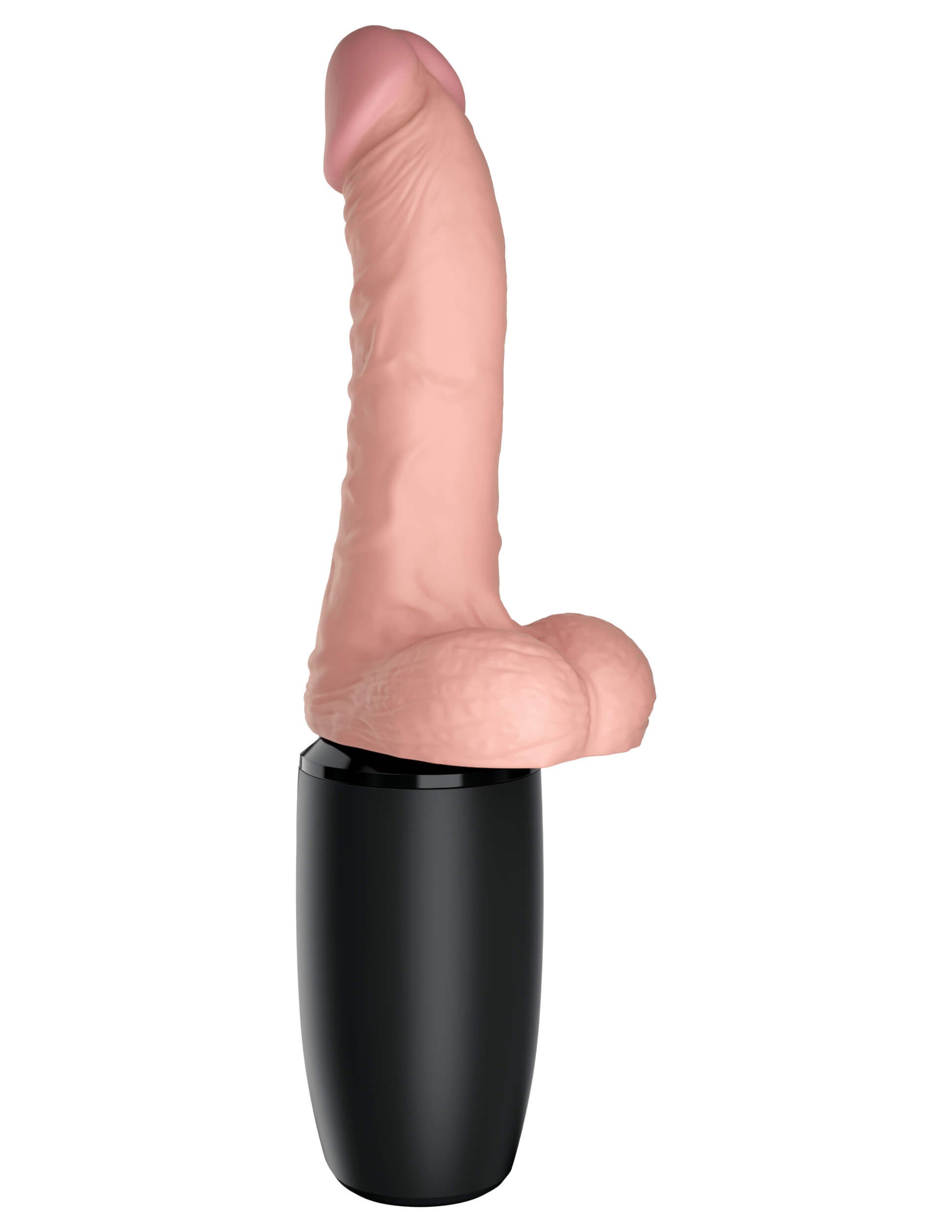 King Cock Plus Thrusting Cock with Balls 6.5 Inch – Warming, Vibrating, Piston-Powered Dildo DONGS Thrusting
