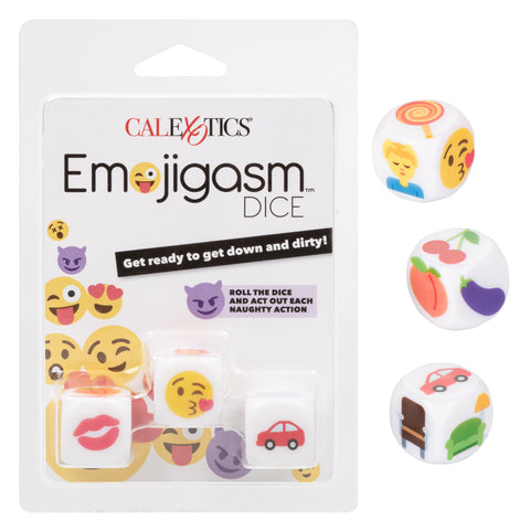 CalExotics Emojigasm Dice Naughty Acrylic Game for Couples 3 Piece Set Games
