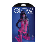 GLOW HYPNOTIC Criss-Cross Paneled Bodystocking - Glow in Dark  - One Size