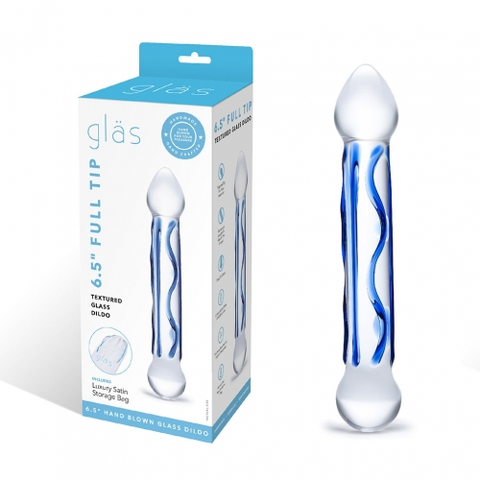 6.5 Inch Textured Full Tip Glass Dildo for Intense Pleasure DONGS Glass