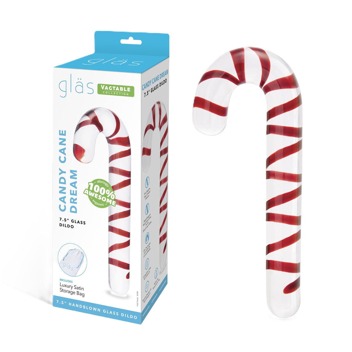 Candy Cane Dream 7.5 Inch – Glass Dildo > Glass > Dildos
