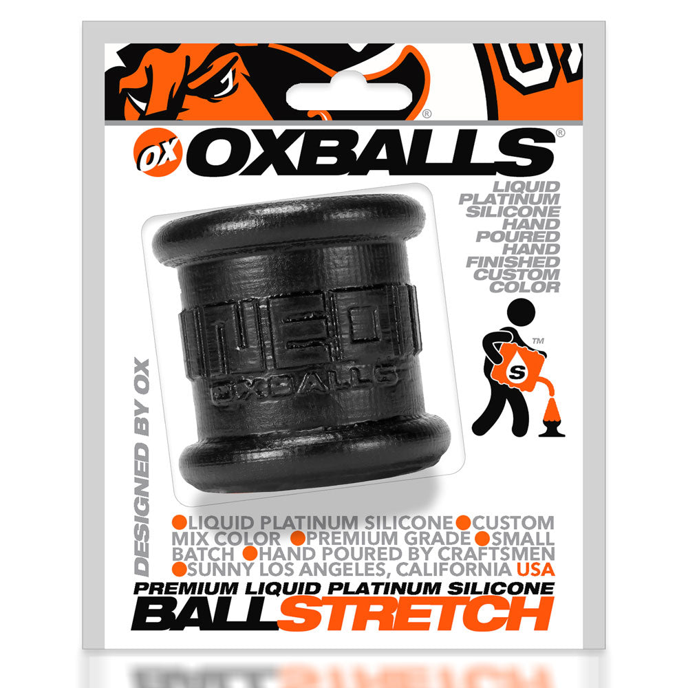 Neo Tall Ballstretcher in Black - Soft Stretchy Silicone Design > Sex Toys For Men > Ball Stretchers