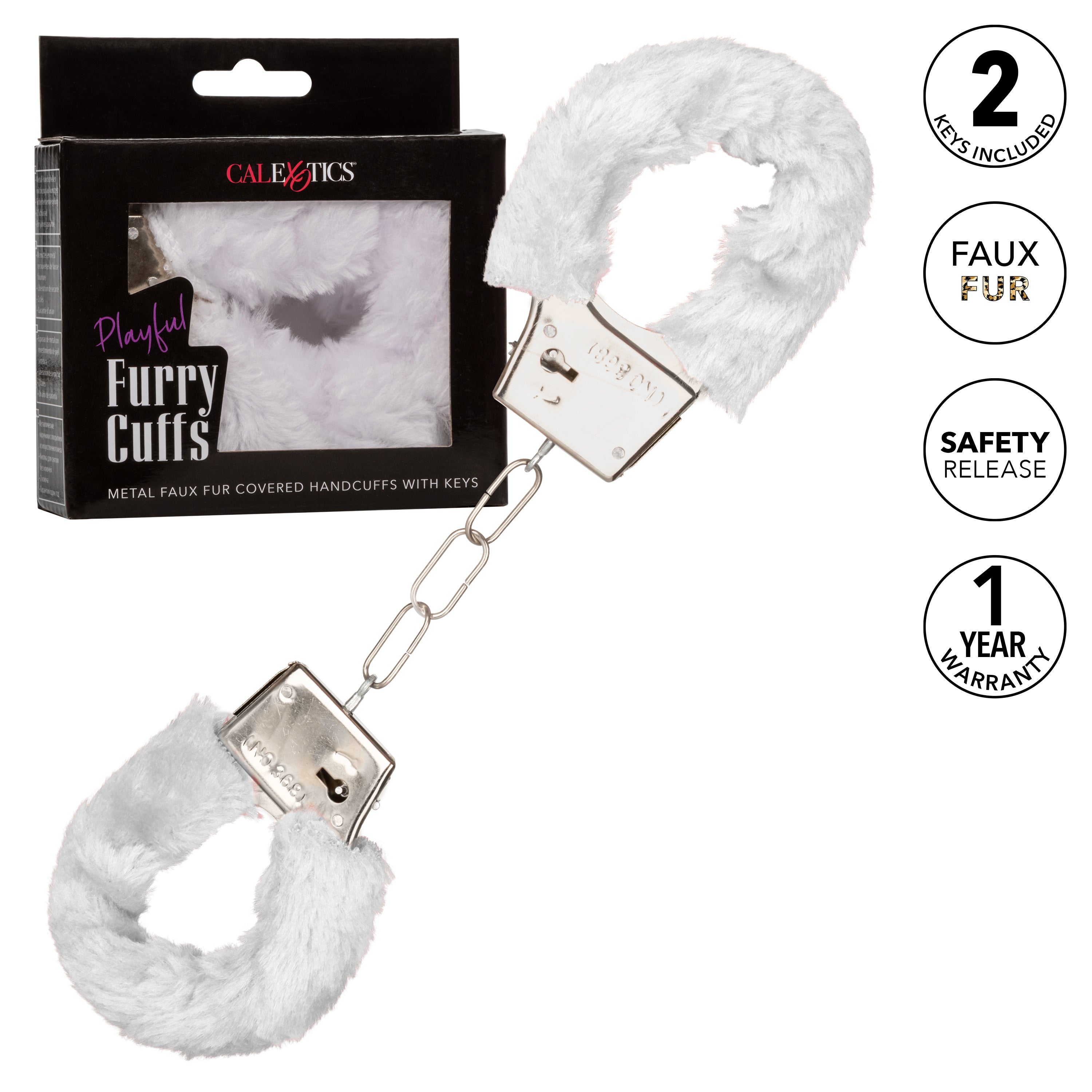 Playful Furry Cuffs White – Soft Plush Material Bondage Handcuffs > Bondage Gear > Handcuffs