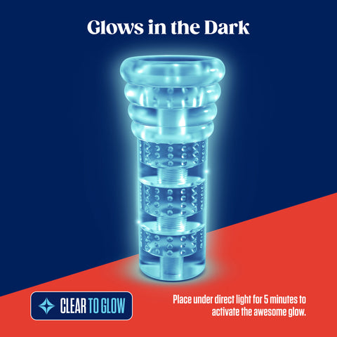 Rize - Luz - Glow in the Dark Self- Lubricating Stroker - Clear Clear Strokers - Manual