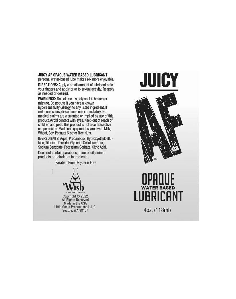 Juicy AF Waterbased Opaque Lube 118ml - Realistic Cum Formula > Lube > Water Based