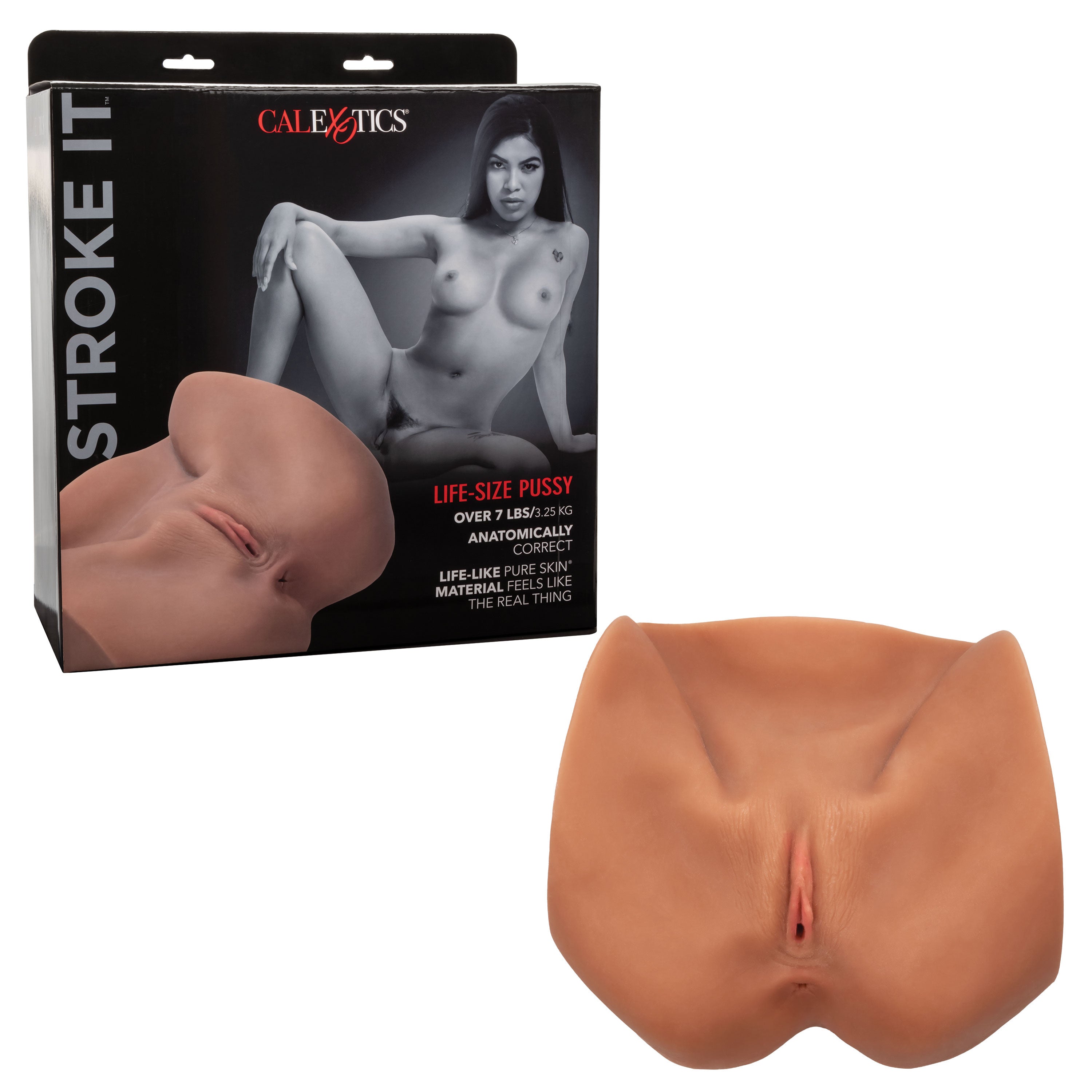 Stroke It Life Size Realistic Pussy Masturbator Brown Assturbators