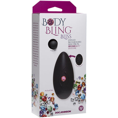 Body Bling Clit Caress Mini Vibrator in Soft Silicone Pink Black Vibrators