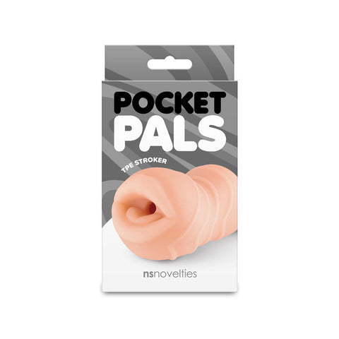 NS Novelties Pocket Pals (Brown) – Textured Mouth Stroker Sleeve Strokers - Manual