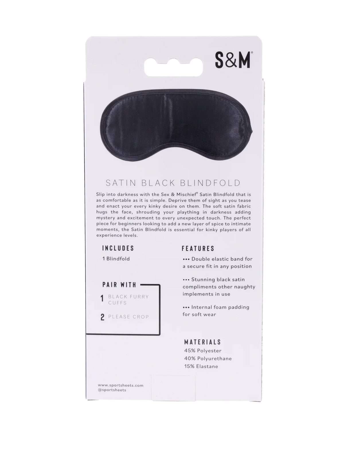 Sex & Mischief Satin Blindfold – Soft Comfortable Eye Mask > Bondage Gear > Blindfolds
