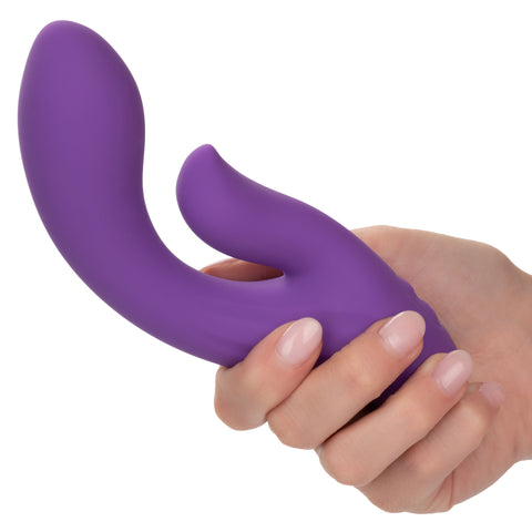 Stella Liquid Silicone Dual Pleaser Purple with 12 Vibration Functions and USB Rechargeable VIBRATORS-RABBIT