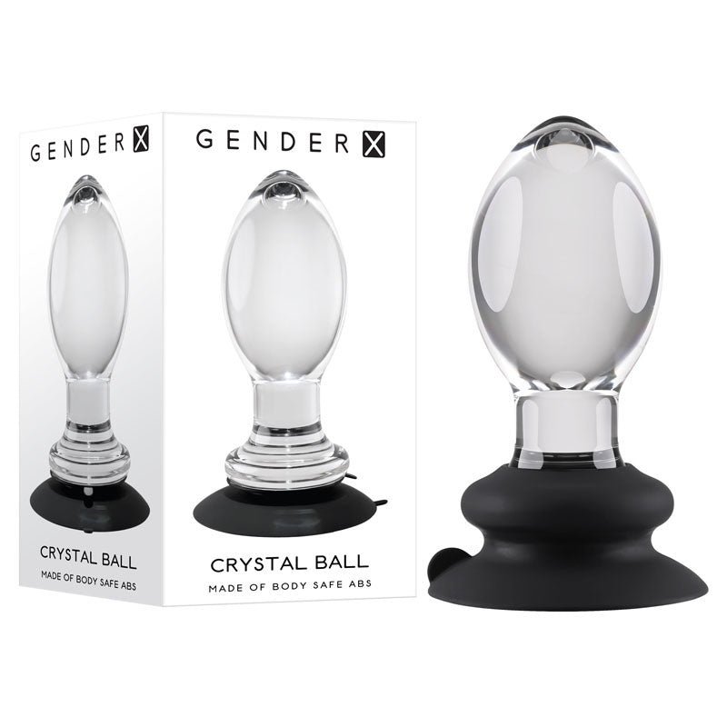 Gender X Crystal Ball - Glass Butt Plug with Suction Base 10.1cm Clear > Sex Toys > Glass