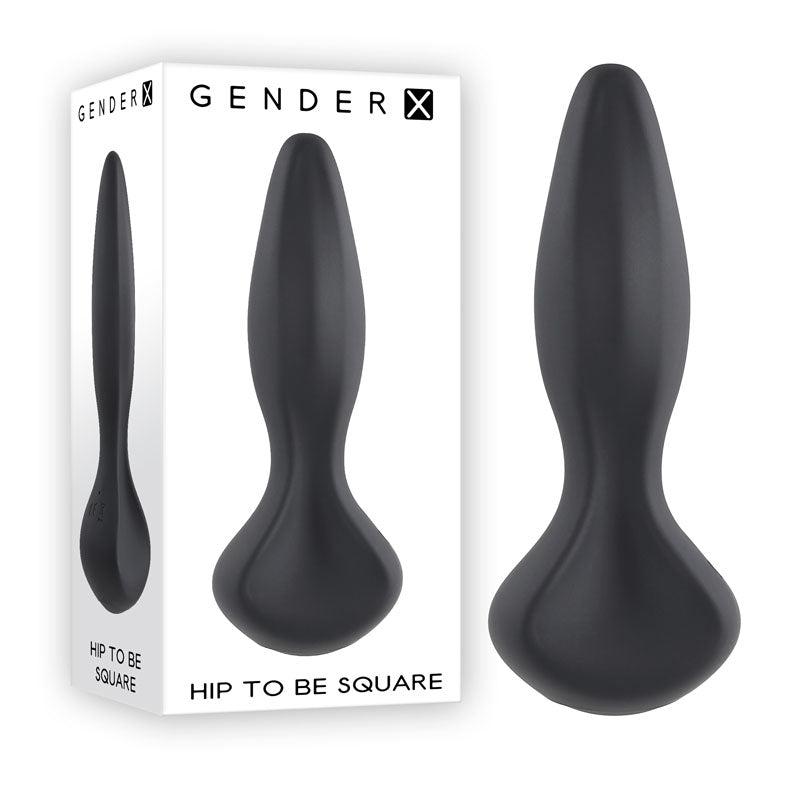 Gender X HIP TO BE SQUARE - 6 Inch Vibrating Plug Black Butt Plugs - Vibrating