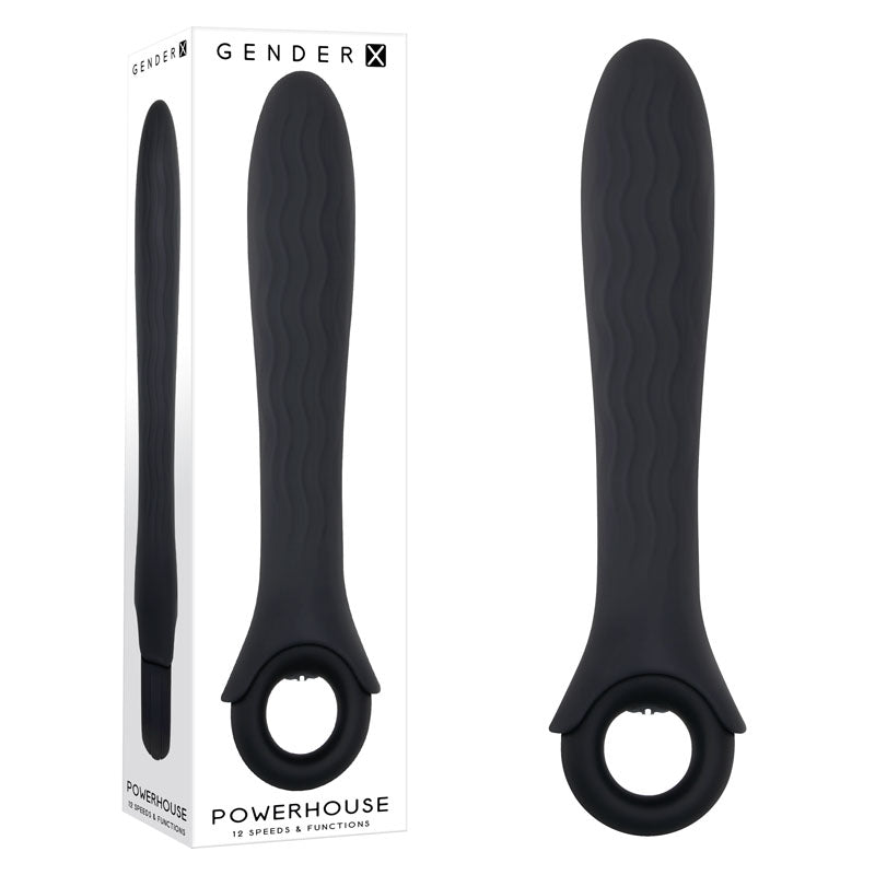 Gender X POWERHOUSE - 21.6 cm USB Rechargeable Vibrator Black Vibrators