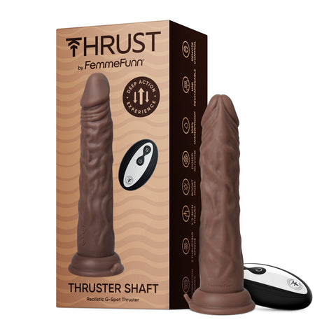 Femme FunnRealistic 8 Inch Silicone Thrusting Dildo - Brown | Purple Brown > Dildos > Thrusting Dildos