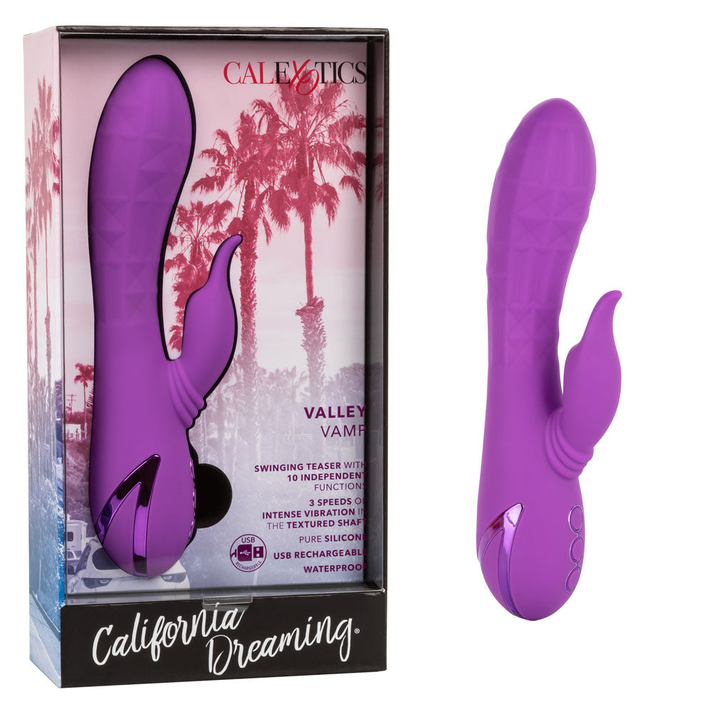Rechargeable Valley Vamp Clitoral Vibrator With Rhythm Purple VIBRATORS-RABBIT