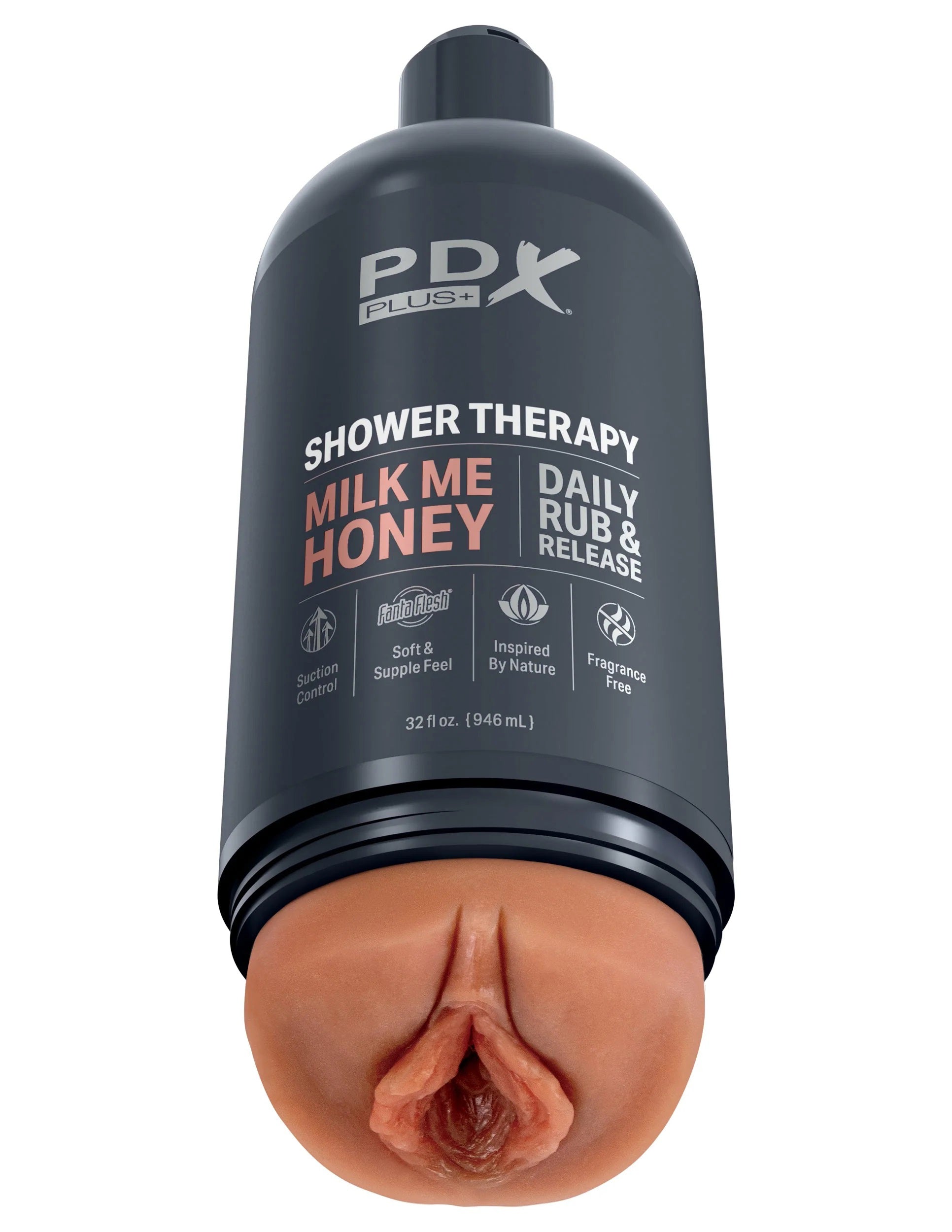 PDX Discreet Shower Masturbator Milk Me Honey Bottle Strokers - Manual