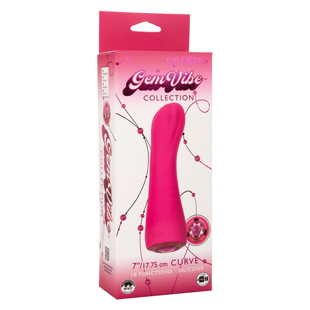 Gem Vibe Collection Curve Pink Adult Intimacy Massager Toy > Sex Toys For Ladies > G-Spot Vibrators