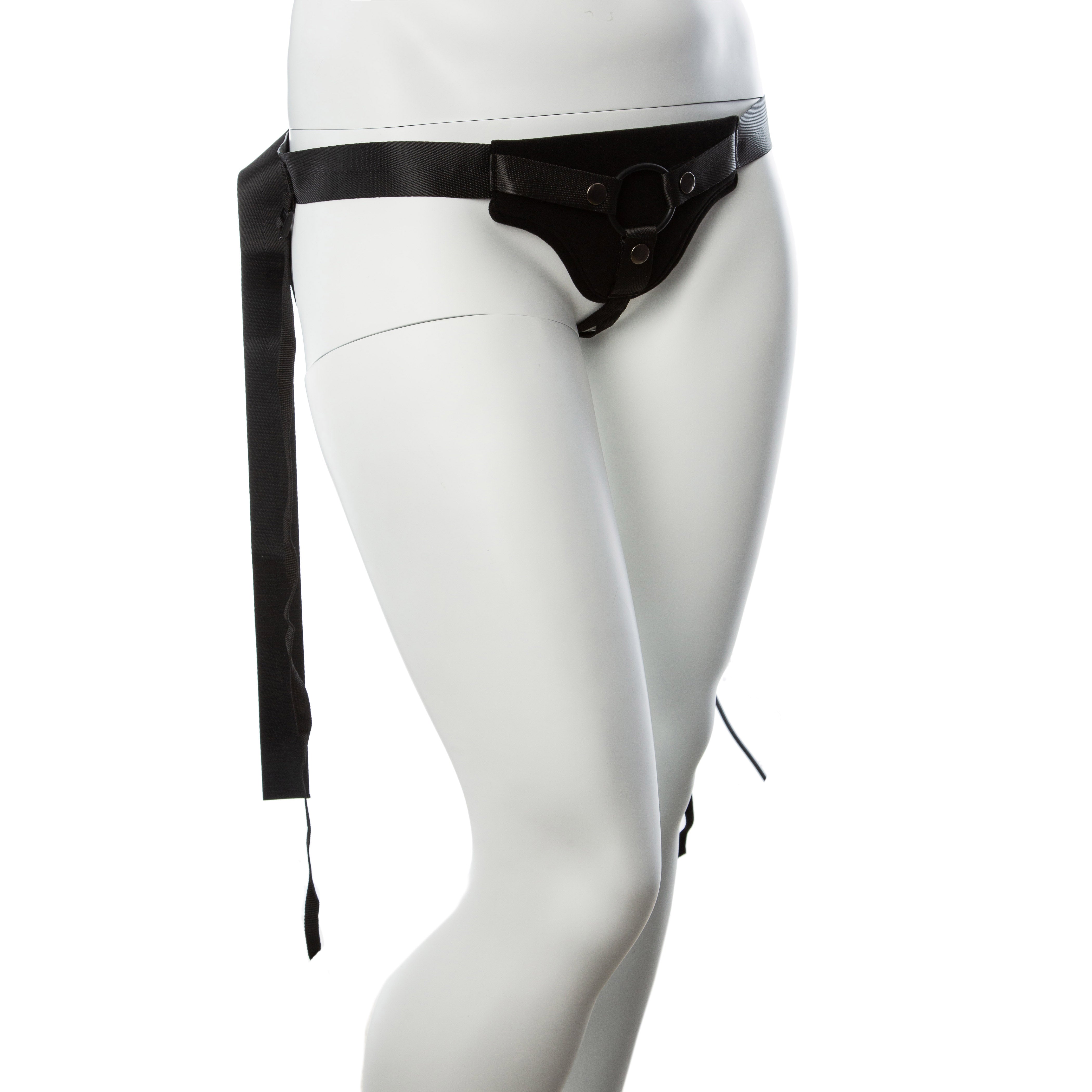 Gender Fluid Skylar Strap-On Harness One Size Black with Adjustable Nylon Straps and Padded Comfort Harnesses & Strap-Ons