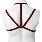 Gender Fluid Sugar Coated Harness S-L Metallic Raspberry Stretch Chest Harness > Clothes > Womens Harnesses