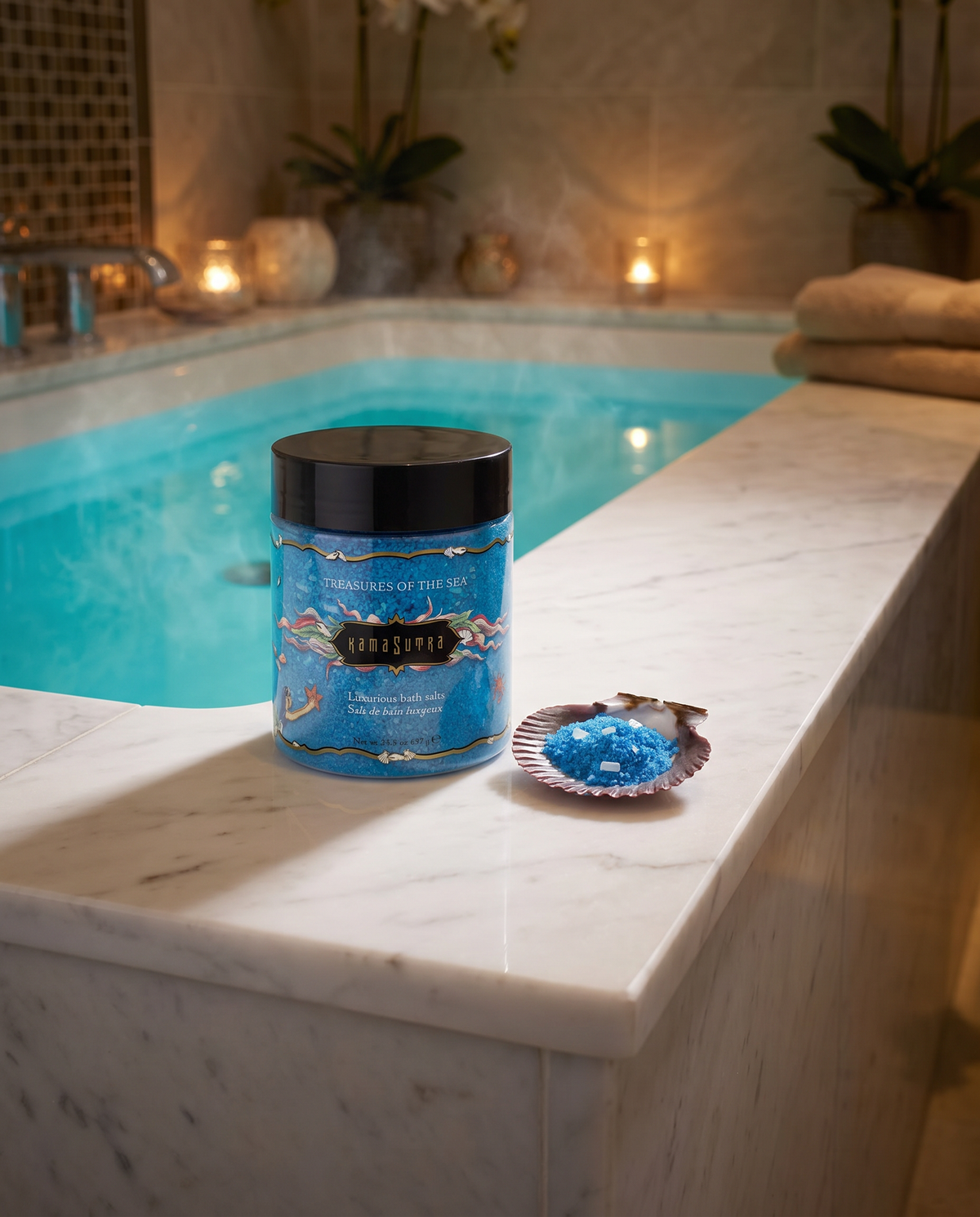 Kama Sutra Treasures of the Sea (Blue) – Luxury Bath Salts 24.5 Oz > Essentials > Bath & Body