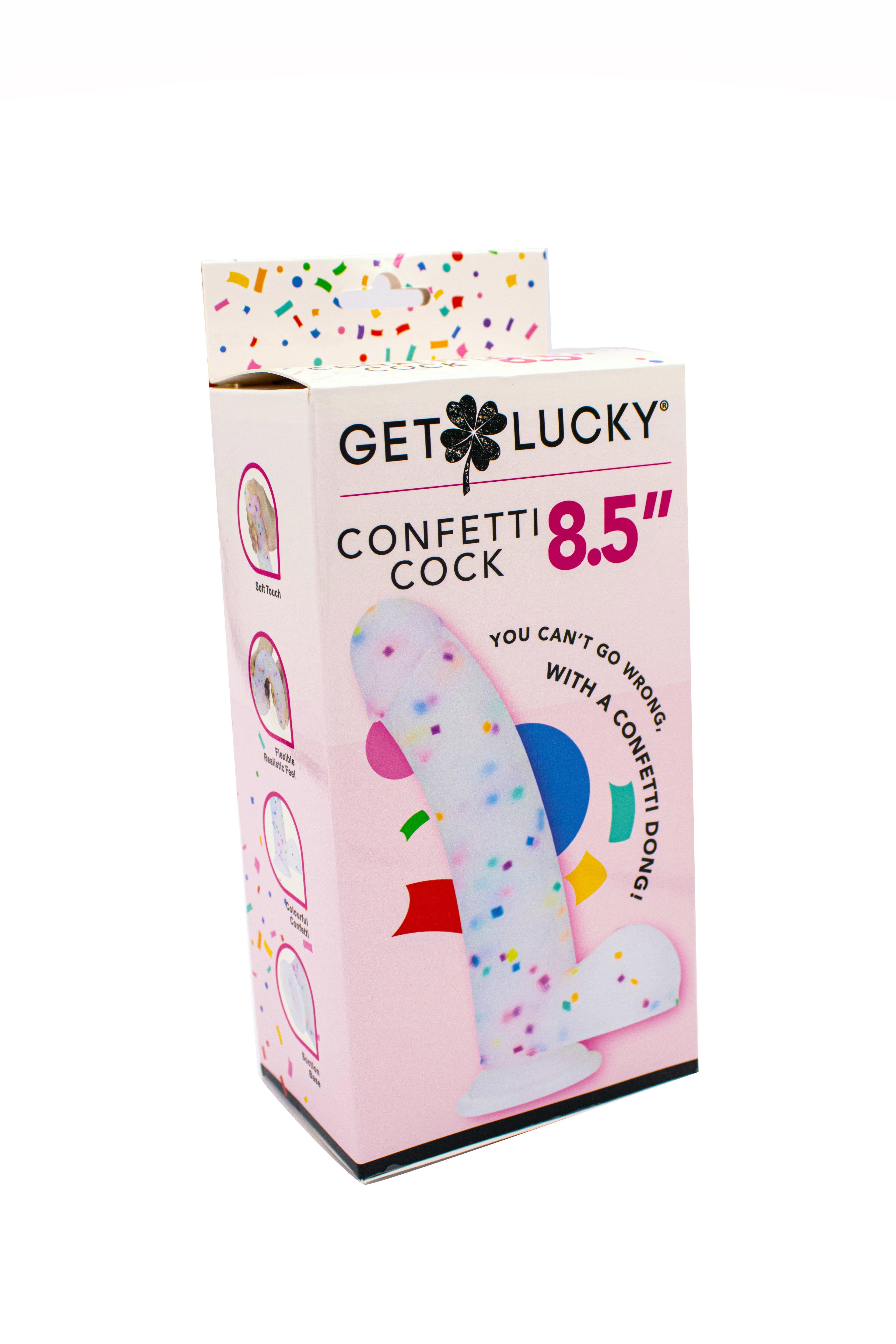 Get Lucky Confetti Bendable Dildo 8.5 Inch Silicone Toy > Dildos > Realistic Dildos