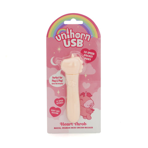 Unihorn Heart Throb Coral USB Rechargeable Vibrating Bullet 4 Inches Pink BULLETS