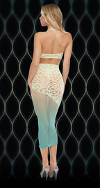 Green Goddess 2-Piece Lace Crop Top and Skirt Lingerie Set > Clothes > Dresses and Chemises