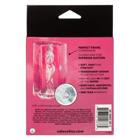Girls Girls Girls Crystal Clear Soft Stretchy Masturbator With Suction Seal Strokers - Manual