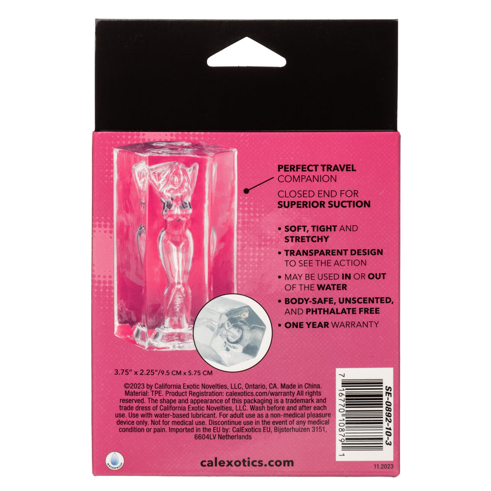 Girls Girls Girls™ Farrah Transparent Travel Masturbator Soft Tight Stretchy Sleeve Strokers - Manual