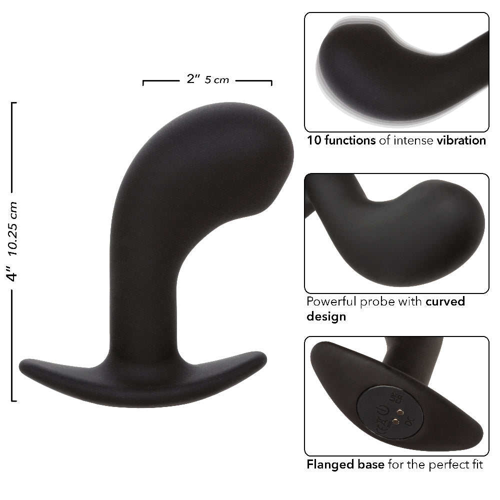 Rock Bottom Curved Prostate Probe Black Rechargeable Toy Prostate Tools