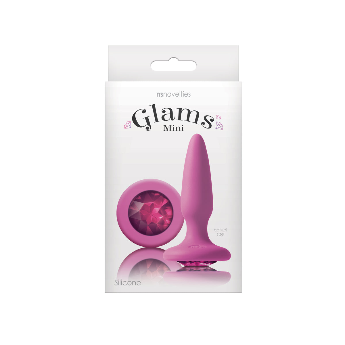 Glams Mini 8.4 cm Butt Plug with Sparkling Gem - Pink Pink > Anal Range > Jewel Butt Plugs