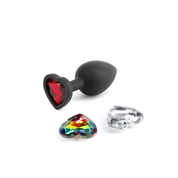 Glams Xchange Heart Small (Interchangeable Heart Gems) – Small Silicone Butt Plug (7.3cm) > Anal Range > Jewel Butt Plugs