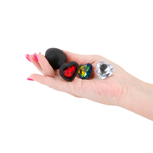 Glams Xchange Heart Small (Interchangeable Heart Gems) – Small Silicone Butt Plug (7.3cm) > Anal Range > Jewel Butt Plugs