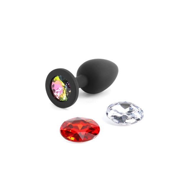 Glams Xchange Small 2.76 Inch Silicone Butt Plug with Interchangeable Gems > Anal Range > Jewel Butt Plugs
